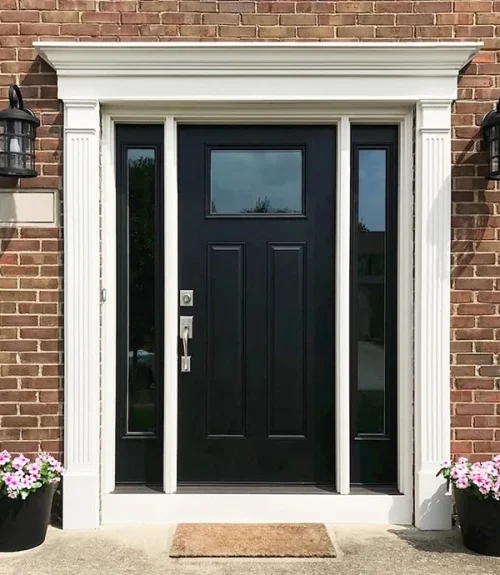 black front entry door home exterior upgrade