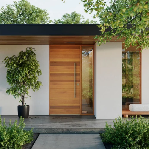 modern wood entry door home front entrance